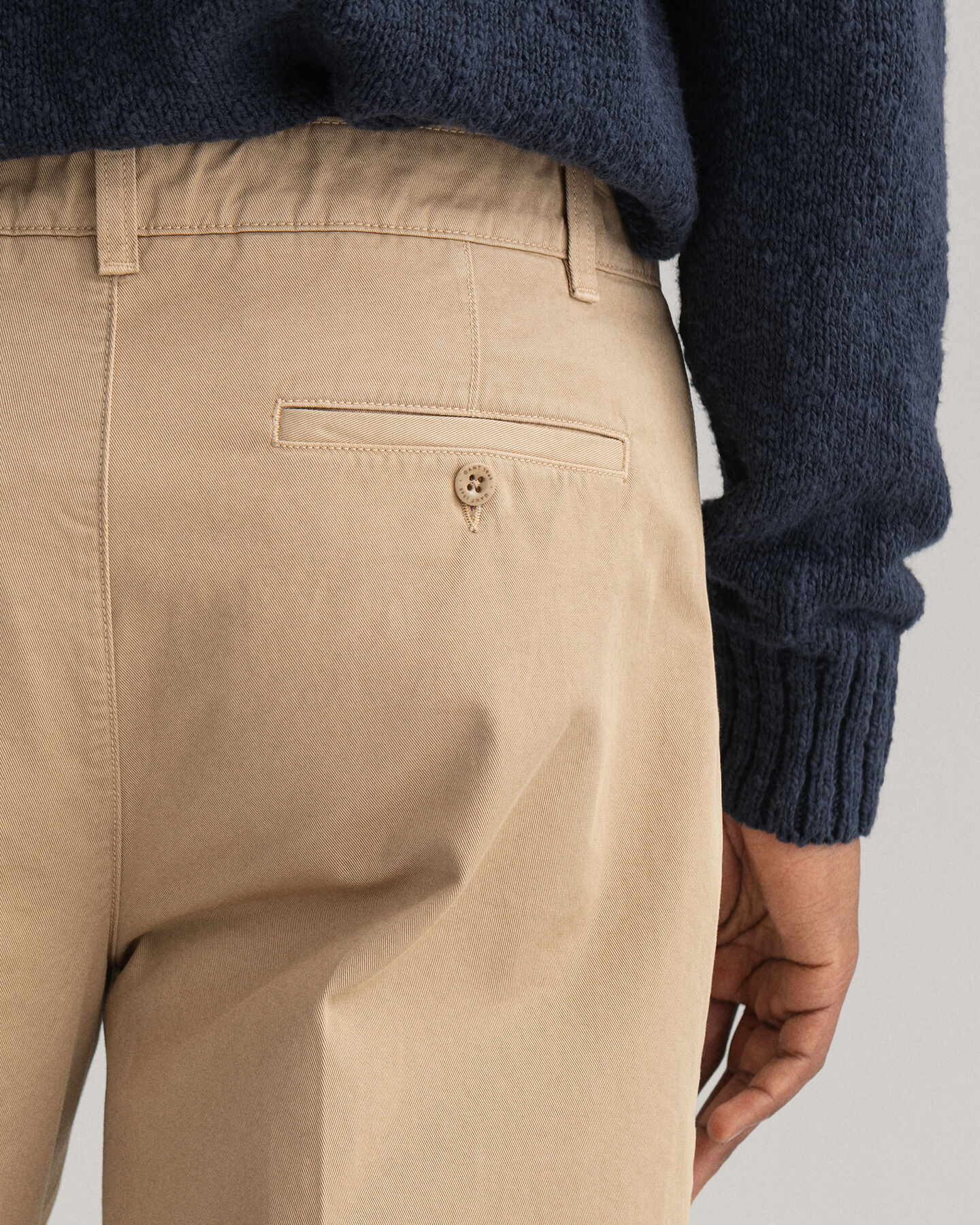 Wide Leg Cotton Twill Chinos