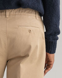Wide Leg Cotton Twill Chinos