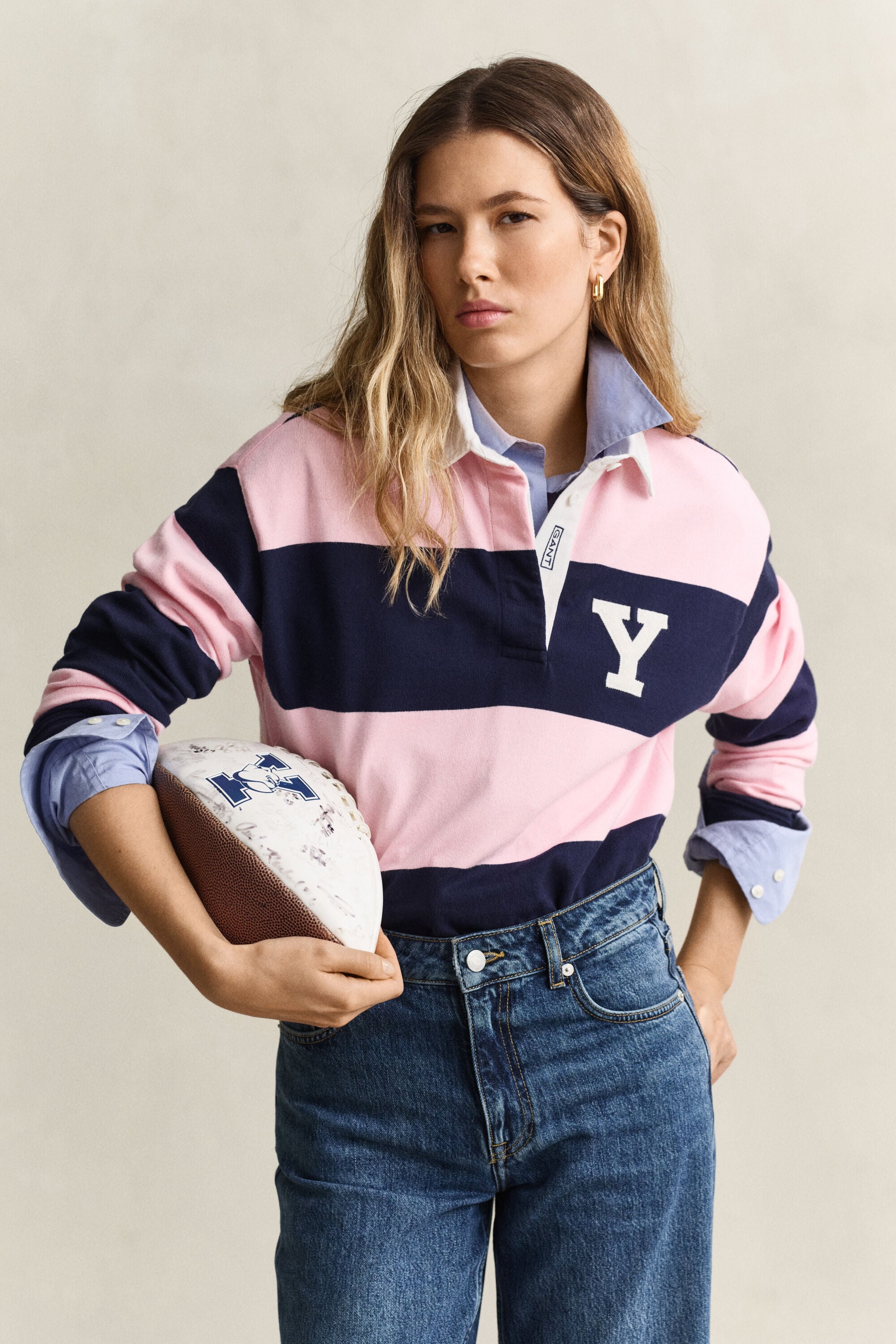 Gant x Yale Barstripe Heavy Rugger
