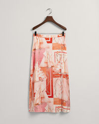 Sailing Print Silk Maxi Skirt