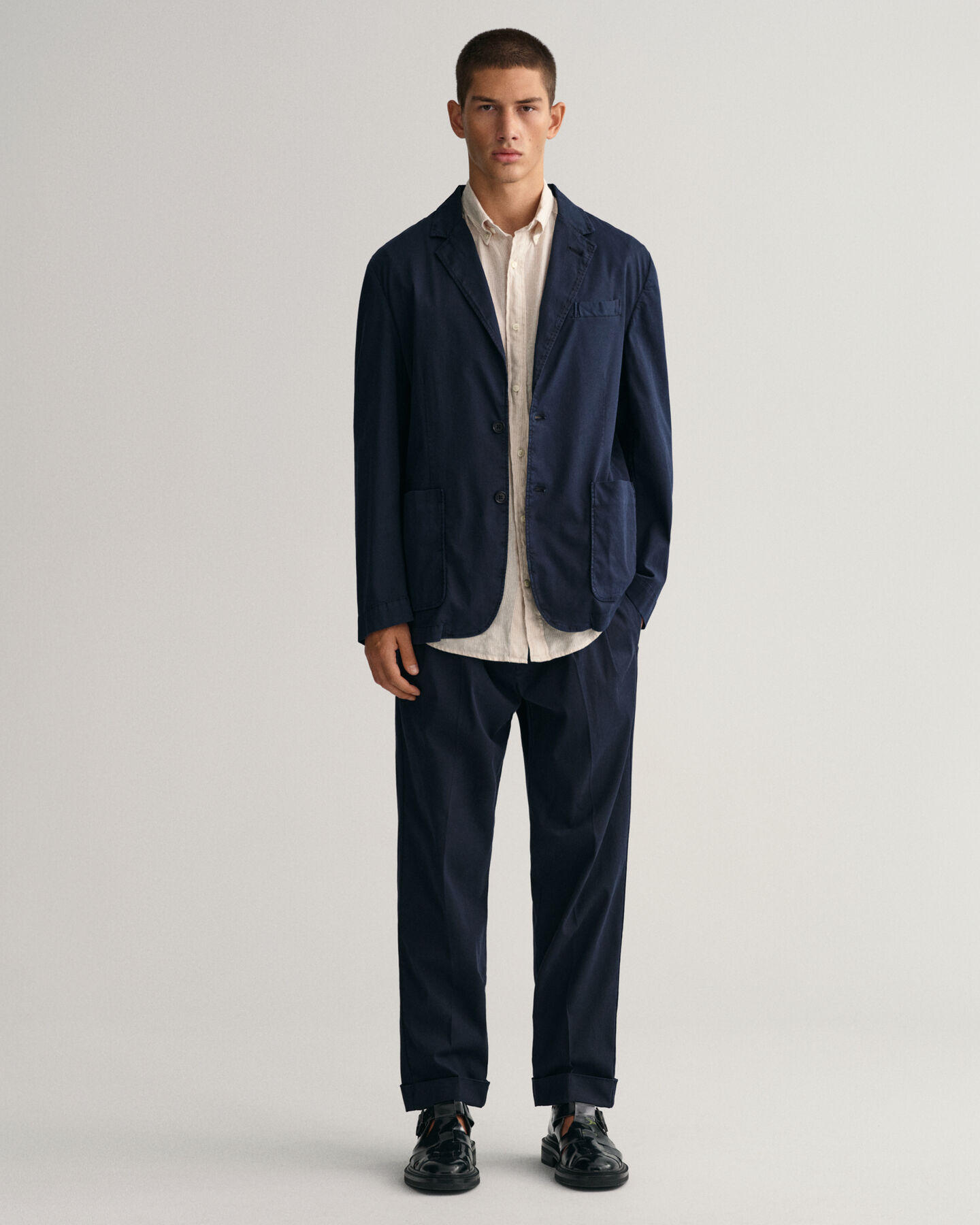 Regular Fit Striped Linen Short Sleeve Shirt