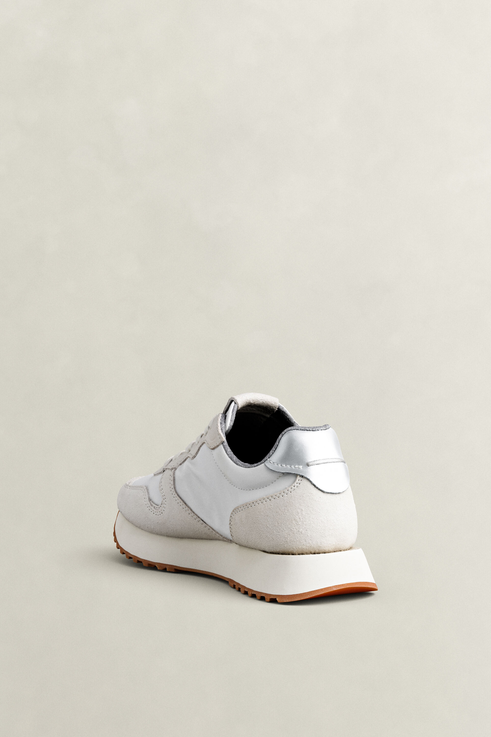 Bevinda Suede Nylon Sneakers — EGGSHELL