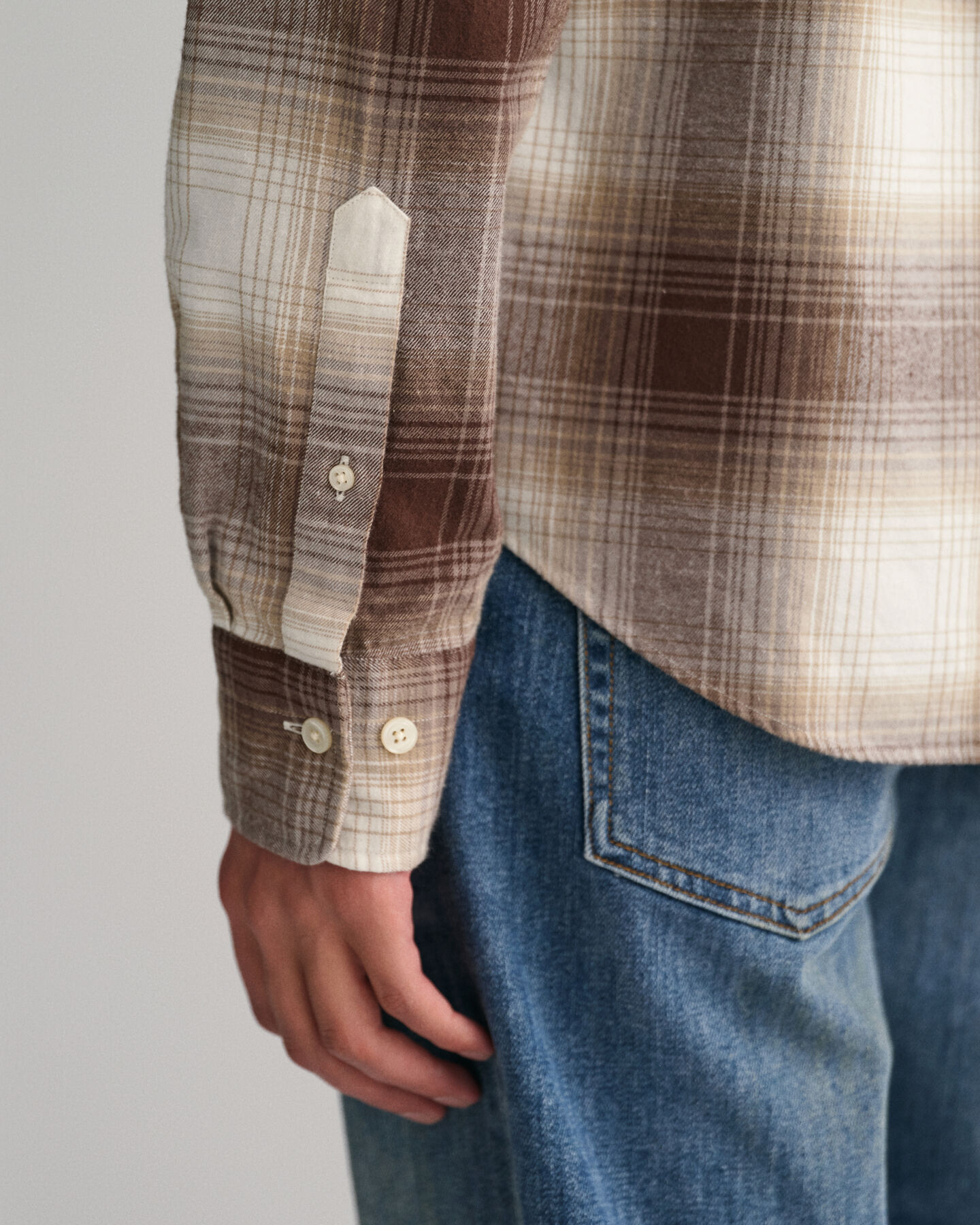 Regular Fit Shadow Check Flannel Shirt