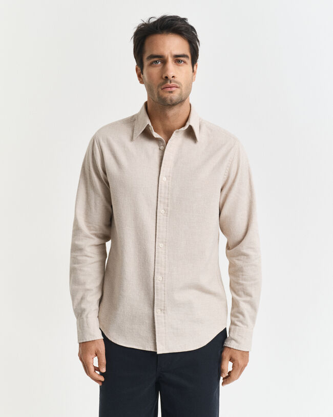 Regular Fit Melange Flannel Shirt