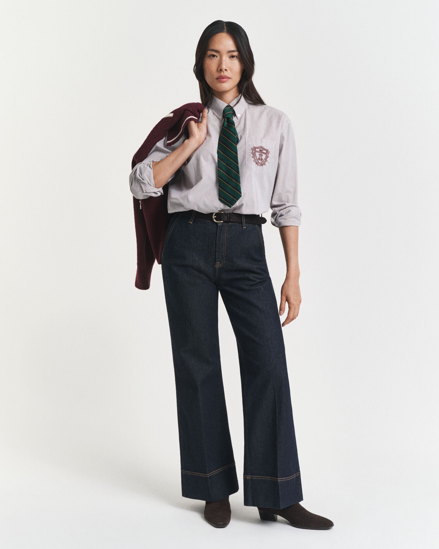 Wide Flared Tailored Jeans