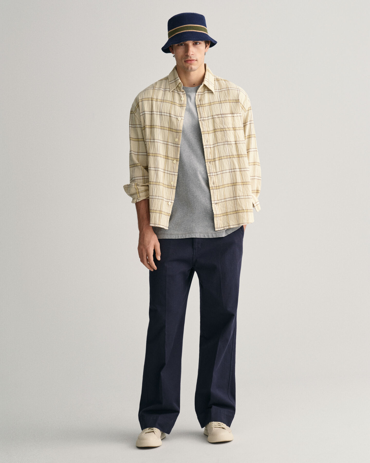 Oversized Textured Checked Shirt