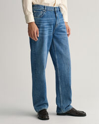 Relaxed Fit Stone Washed Jeans