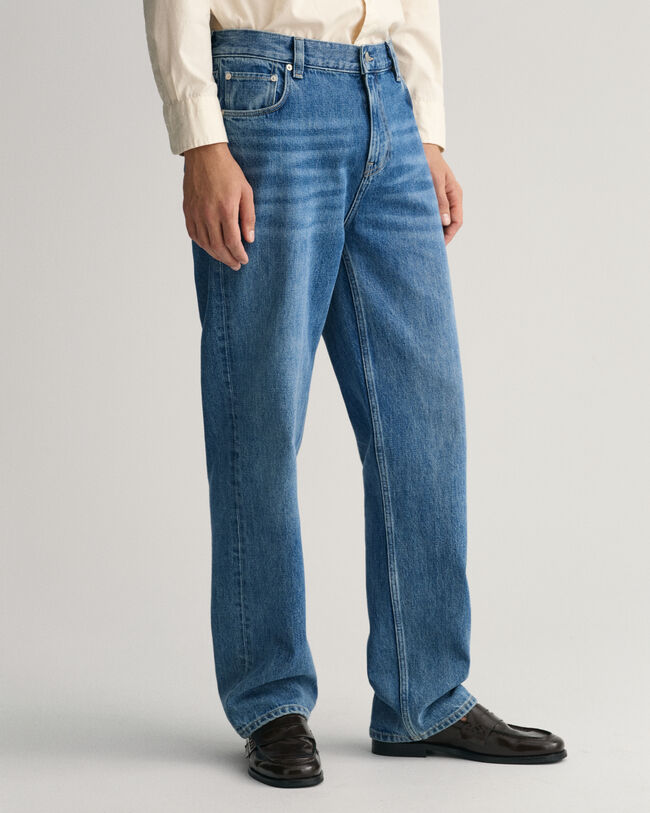 Relaxed Fit Stone Washed Jeans