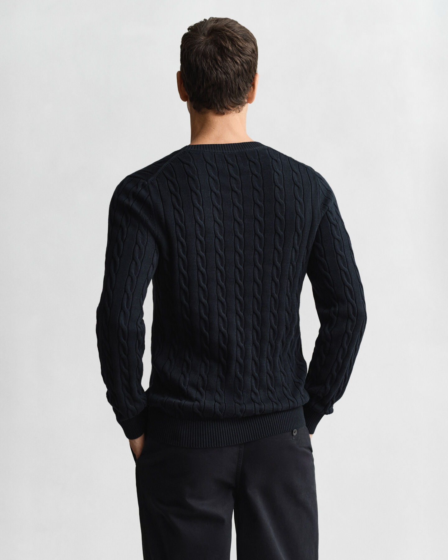 Cotton Cable Knit Crew Neck Sweater