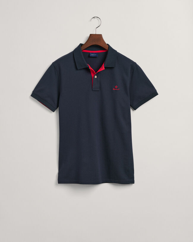 Contrast Collar Piqu&eacute; Rugger