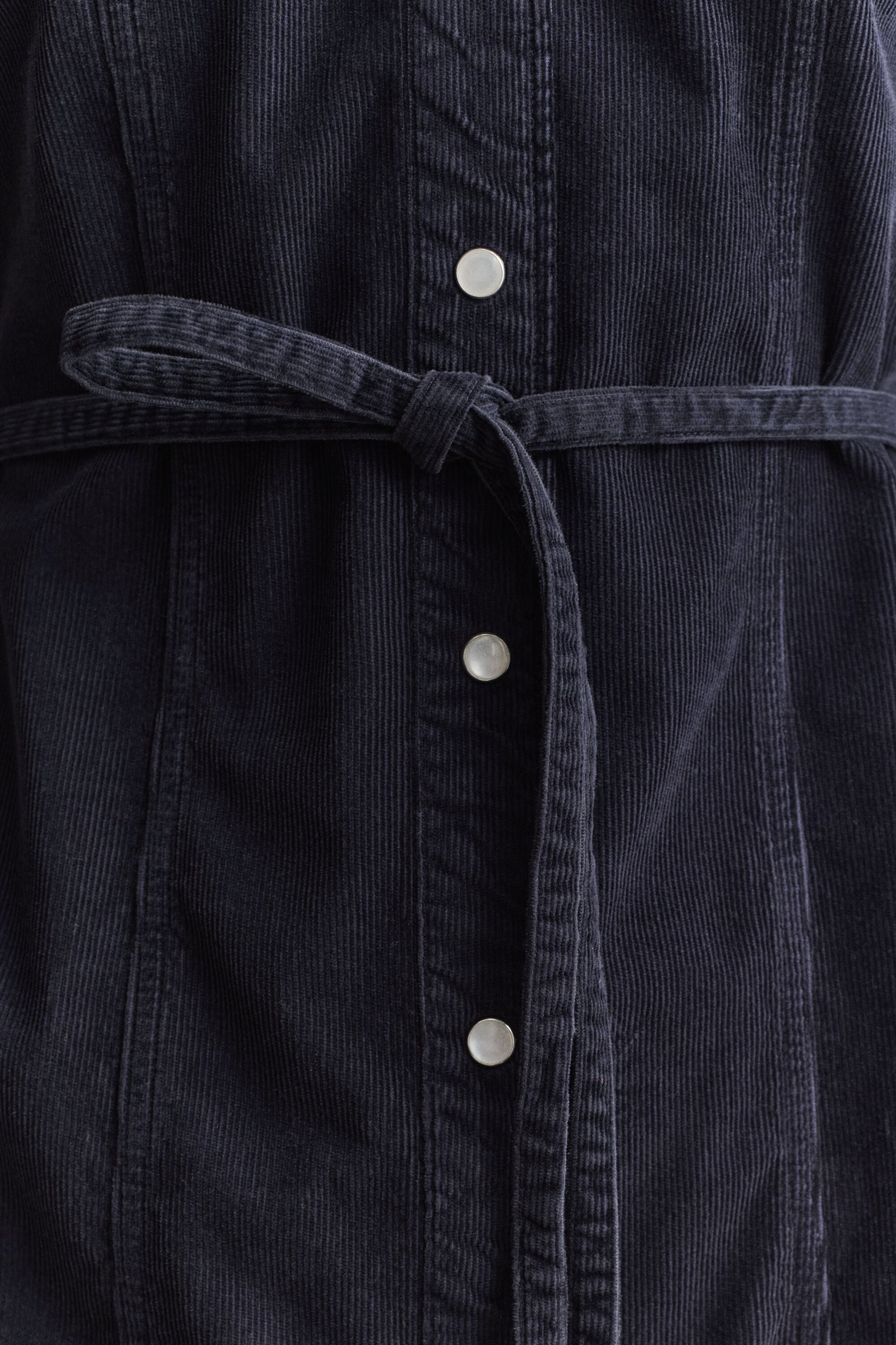 Belted Corduroy Shirt Dress