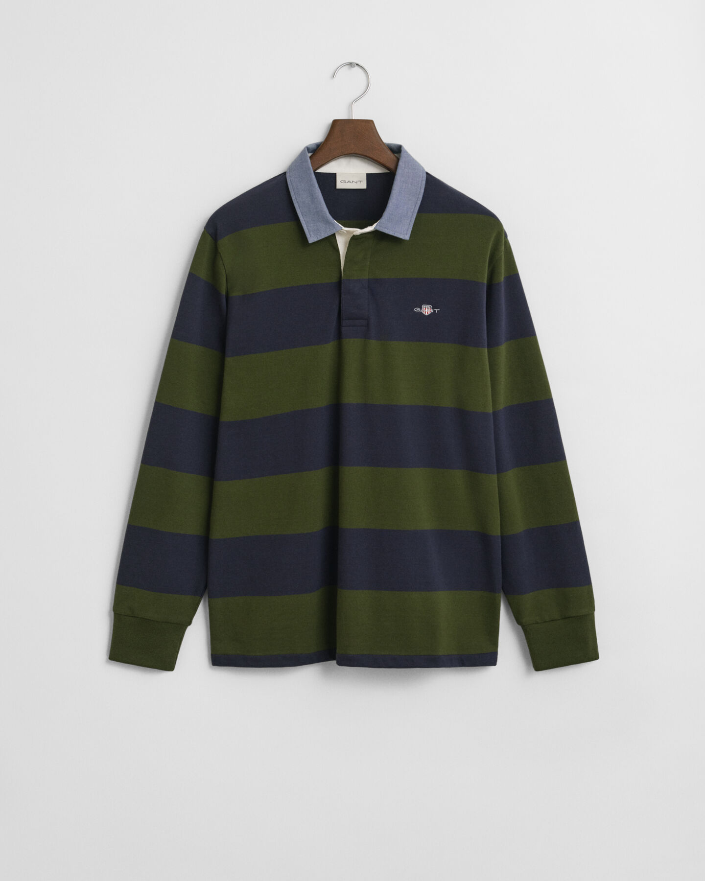 Chambray Collar Striped Heavy Rugger
