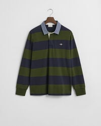 Chambray Collar Striped Heavy Rugger