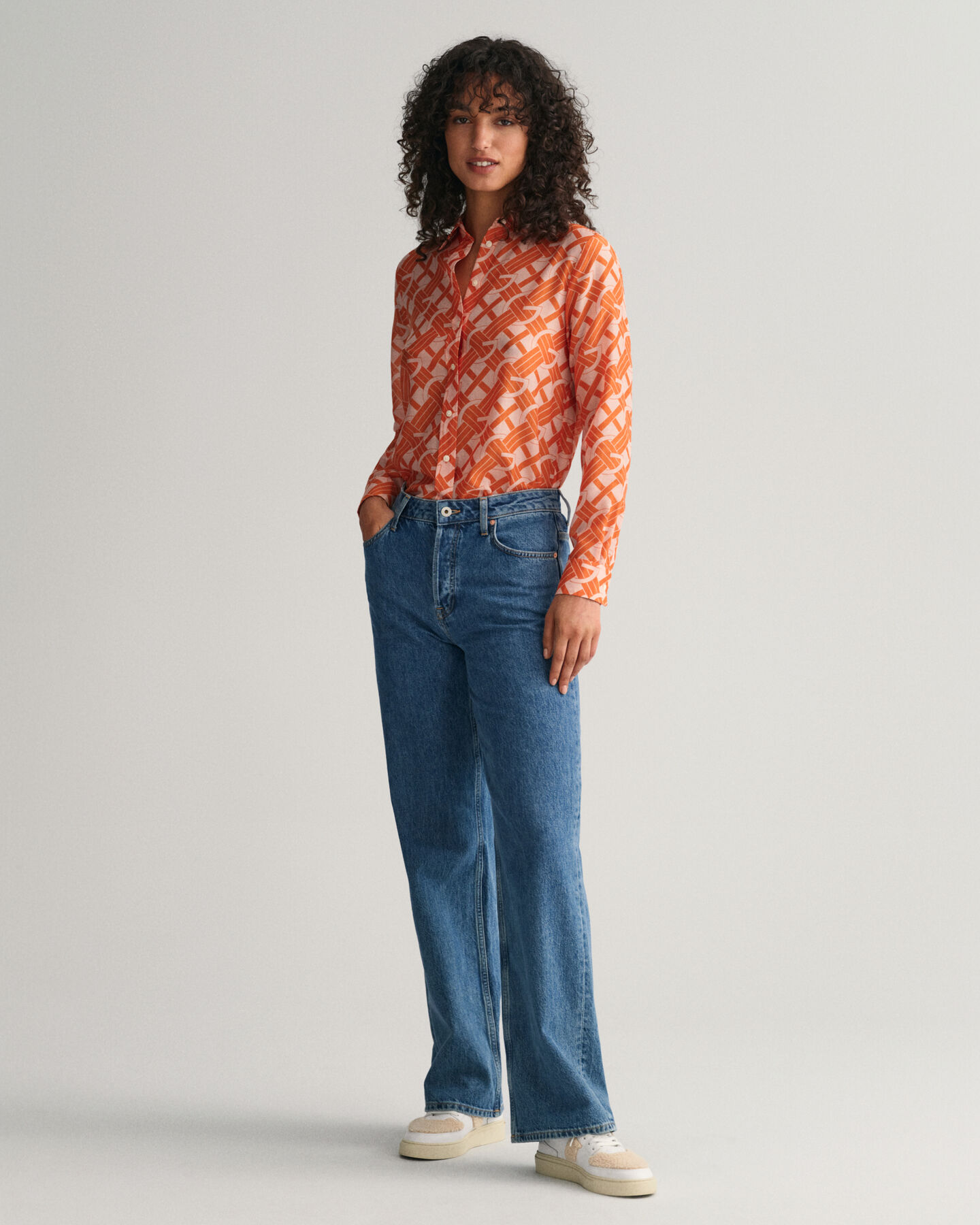 Regular Fit G Patterned Cotton Silk Shirt