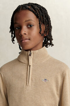 Teen Boys Shield Half-Zip Sweater — OAT BEIGE MARL 4