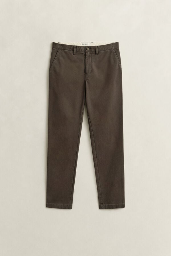 Slim Fit Comfort Chinos — SHADOW BROWN