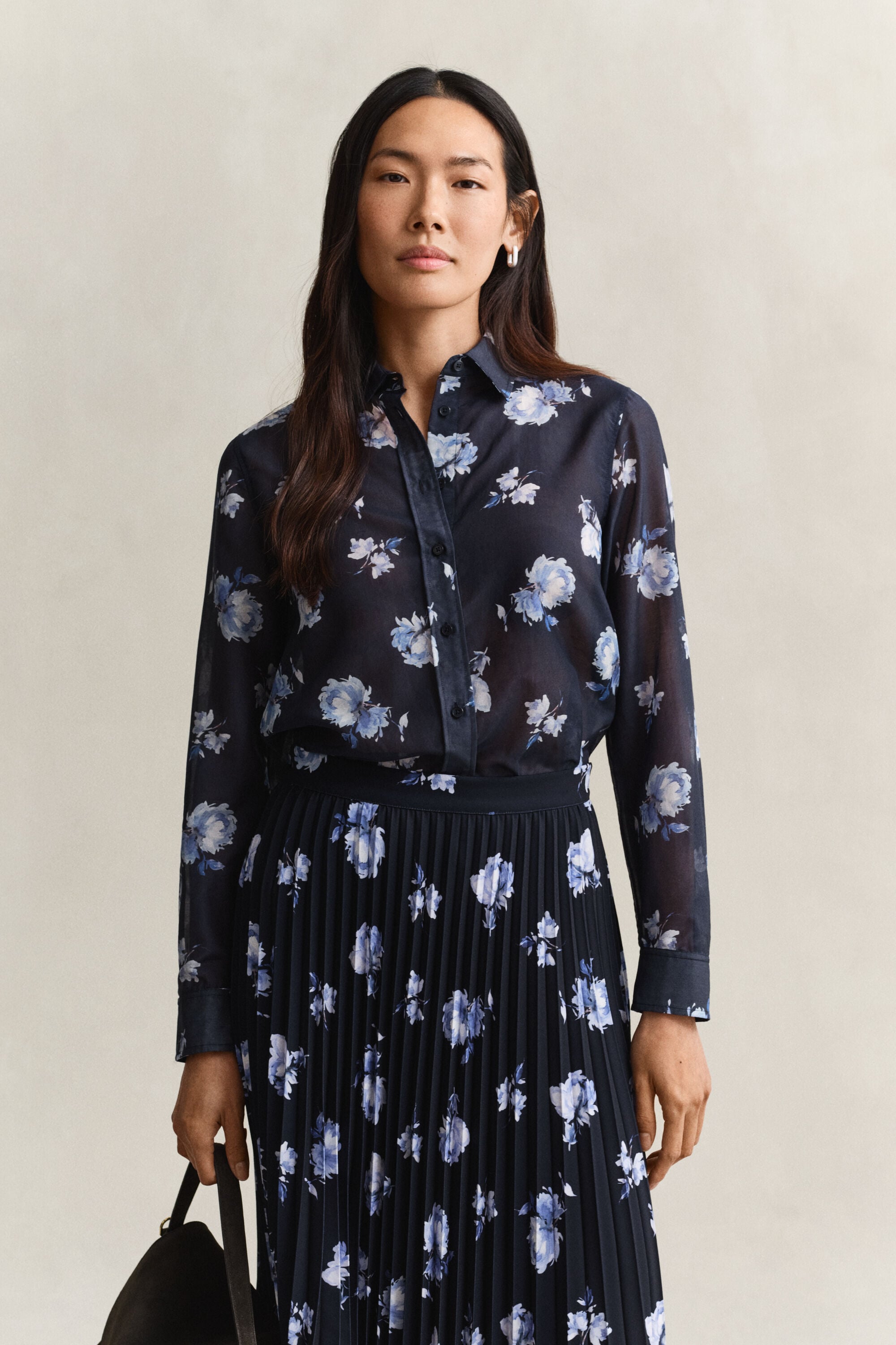 Floral Print Cotton Silk Shirt