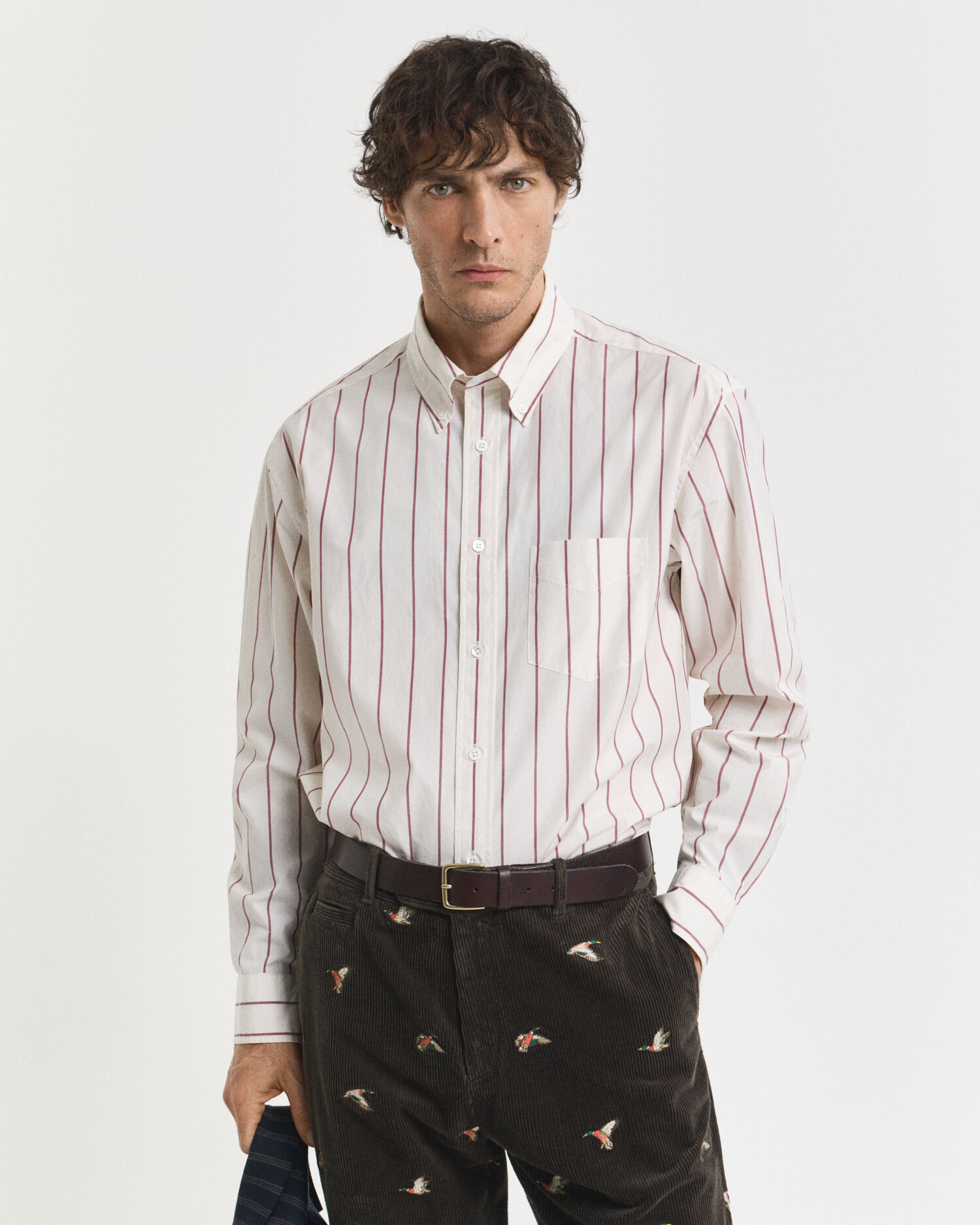 Relaxed Fit Striped Heritage Poplin Shirt