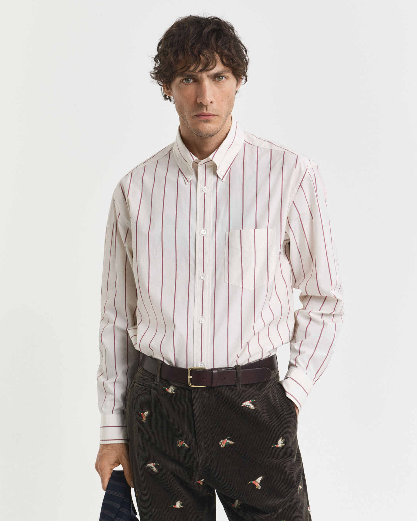 Relaxed Fit Striped Heritage Poplin Shirt