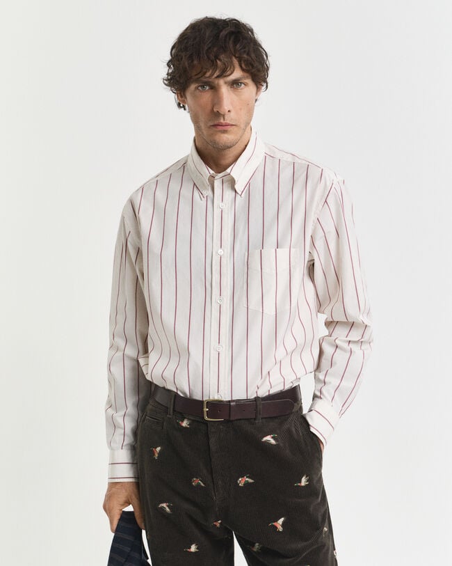 Relaxed Fit Striped Heritage Poplin Shirt
