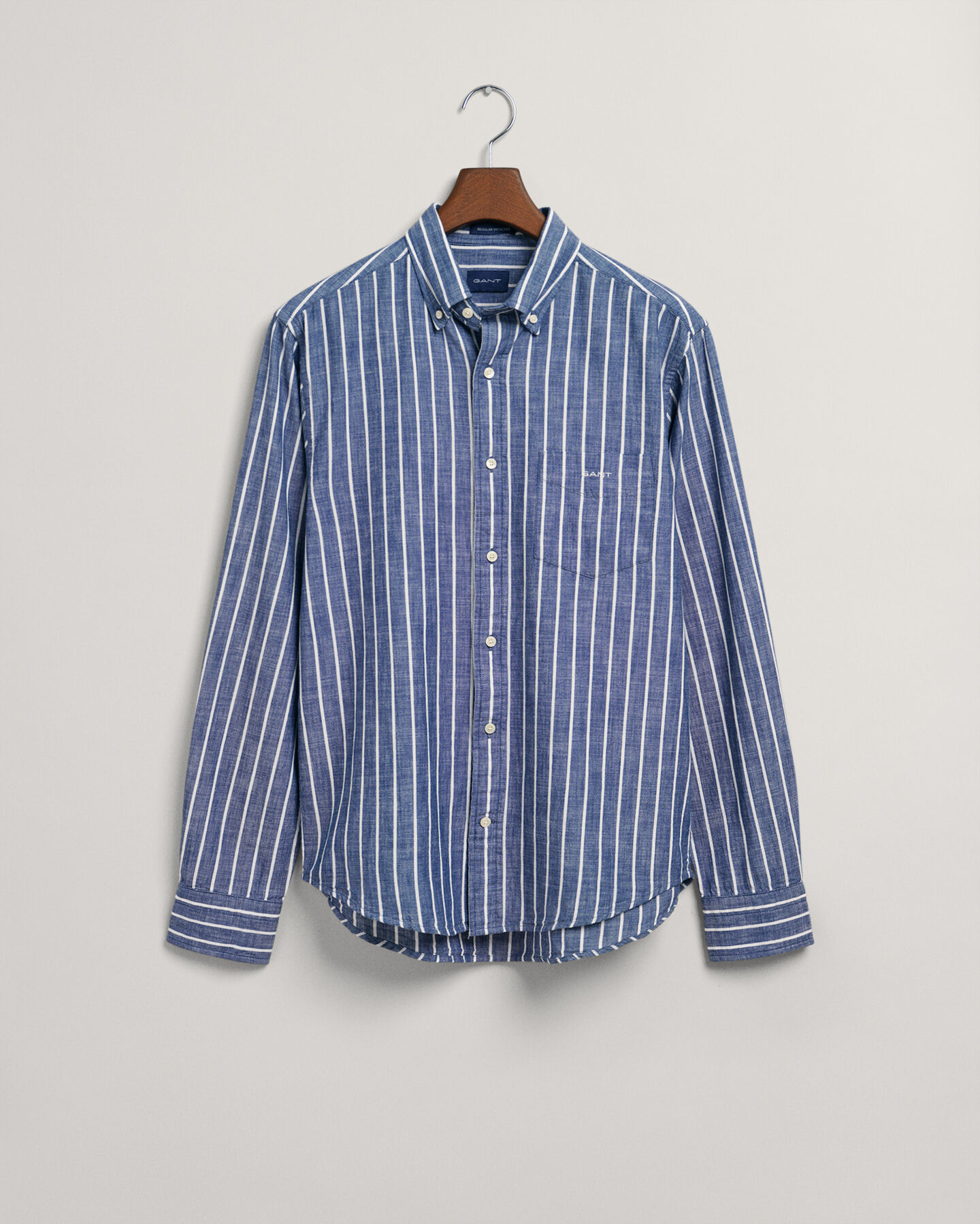Regular Fit Stripe Chambray Shirt