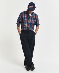 Regular Fit Checked Indigo Twill Shirt