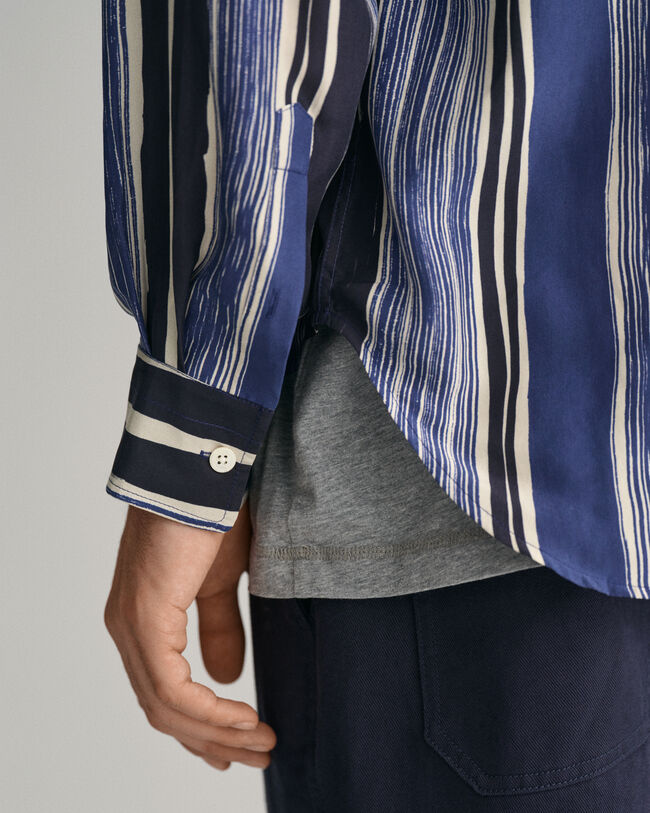 Relaxed Fit Printed Silk Shirt