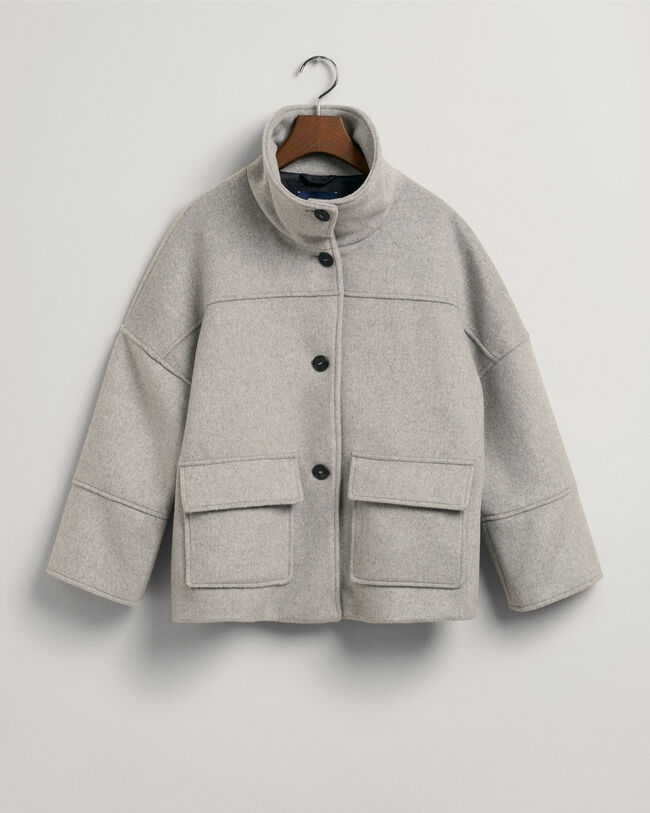 Wool Blend Cropped Jacket - GANT