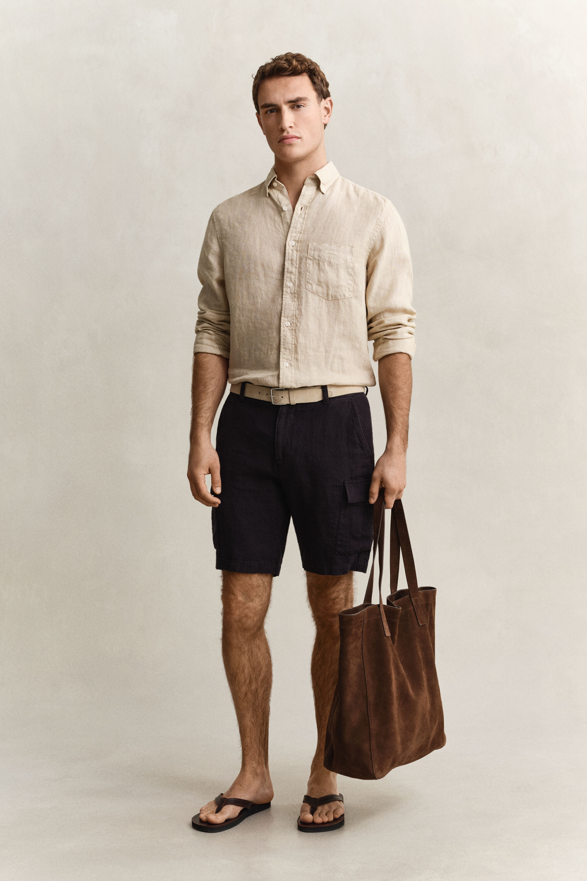 Linen Cargo Shorts