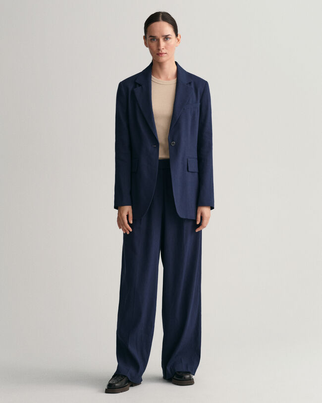 Wide Leg Stretch Linen Pants