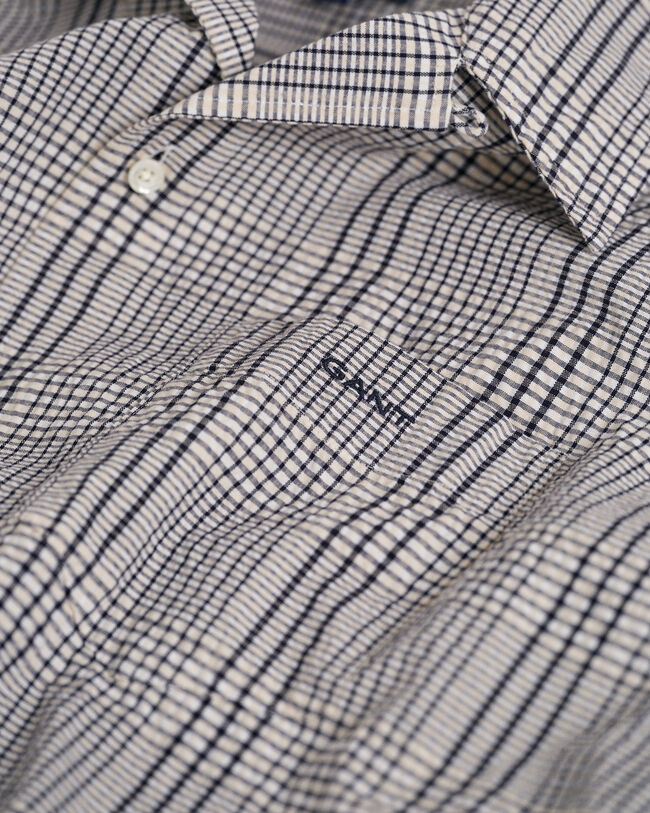 Relaxed Fit Check Seersucker Short Sleeve Shirt