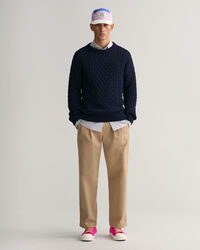 Cotton Cable Knit Crew Neck Sweater