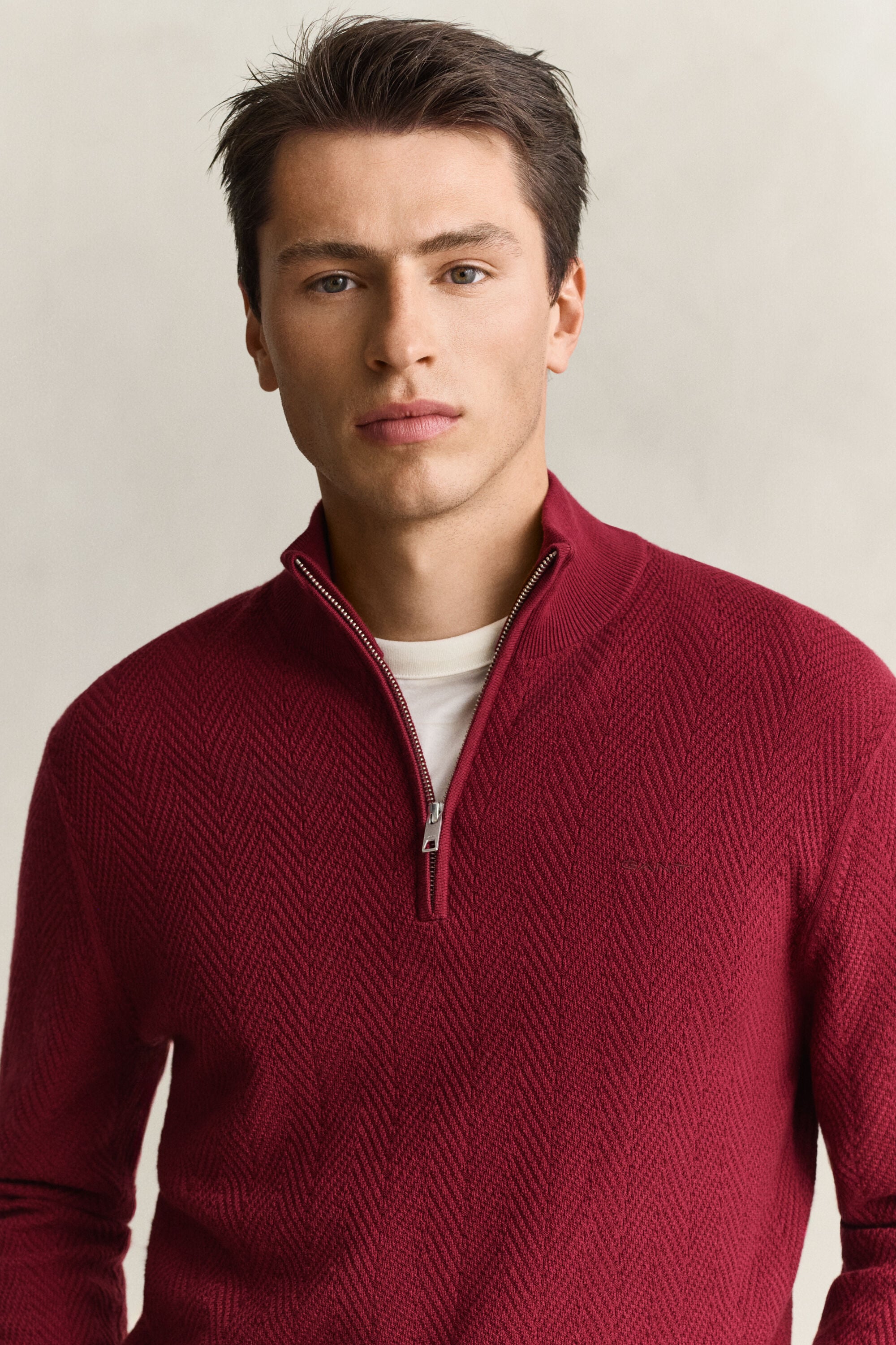 Herringbone Half-Zip Sweater