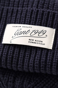 Ribbed Logo Beanie — EVENING BLUE 1