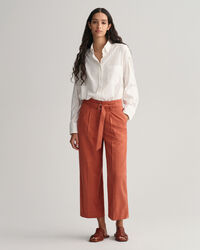 Wide Leg Cropped Belted Pants