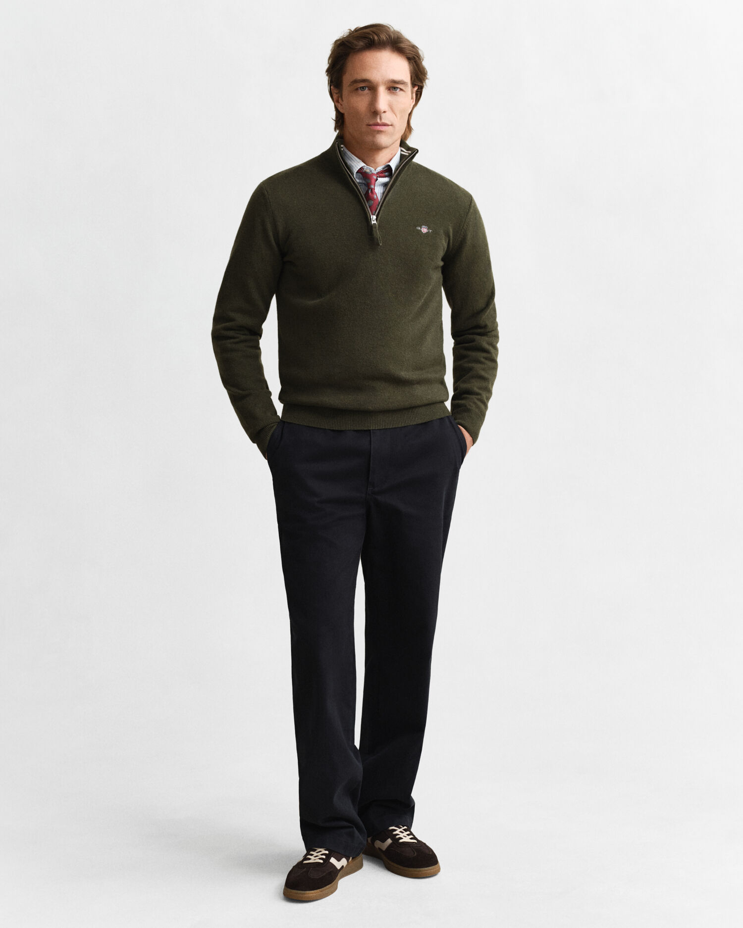 Superfine Lambswool Half-Zip Sweater