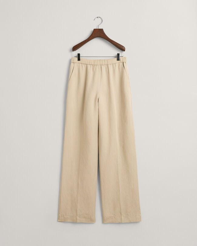 Relaxed Fit Linen Blend Pull-On Pants