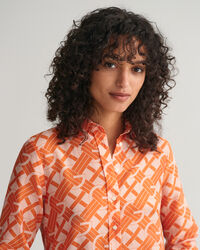 Regular Fit G Patterned Cotton Silk Shirt