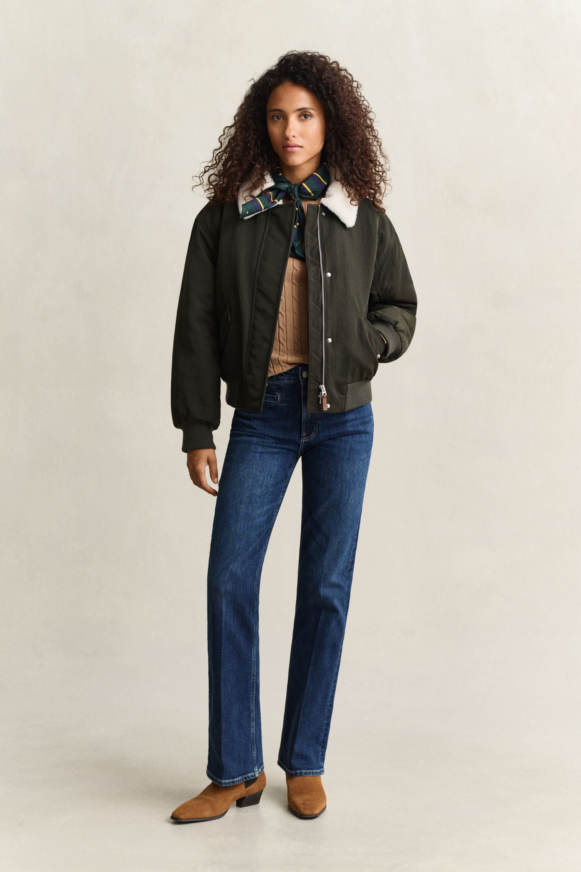 Classic Cable Knit Sweater — WARM KHAKI