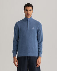 Cotton Piqu&eacute; Half-Zip Sweater