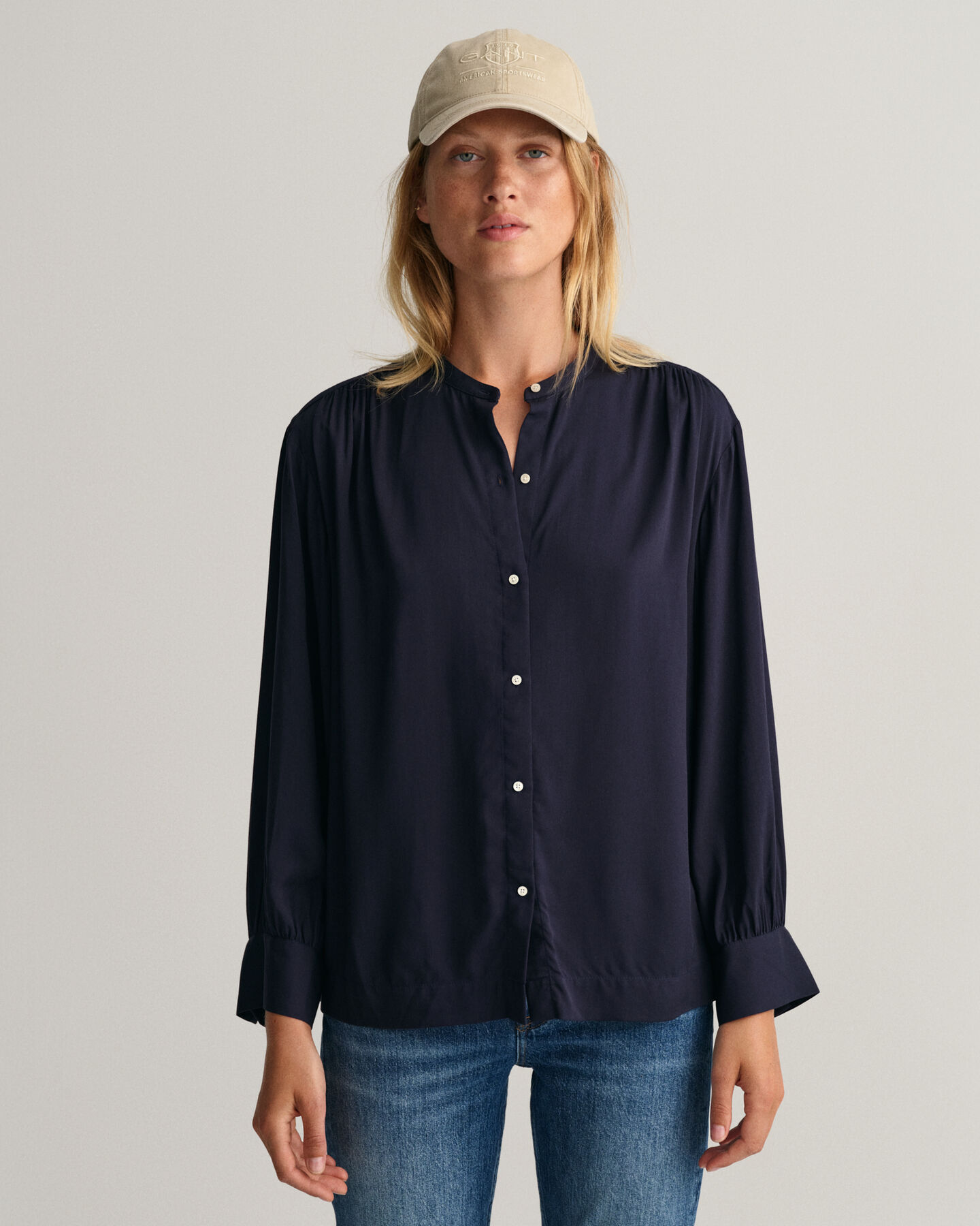 Relaxed Fit Wide Cuff Blouse