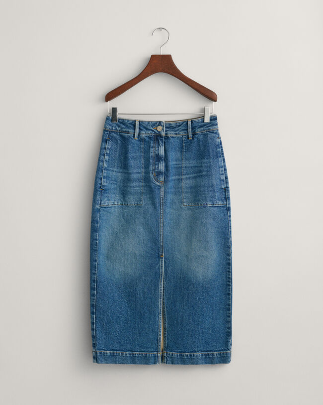 Denim Slit Skirt