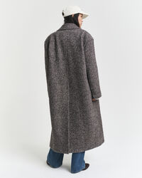 Herringbone Wool Blend Overcoat