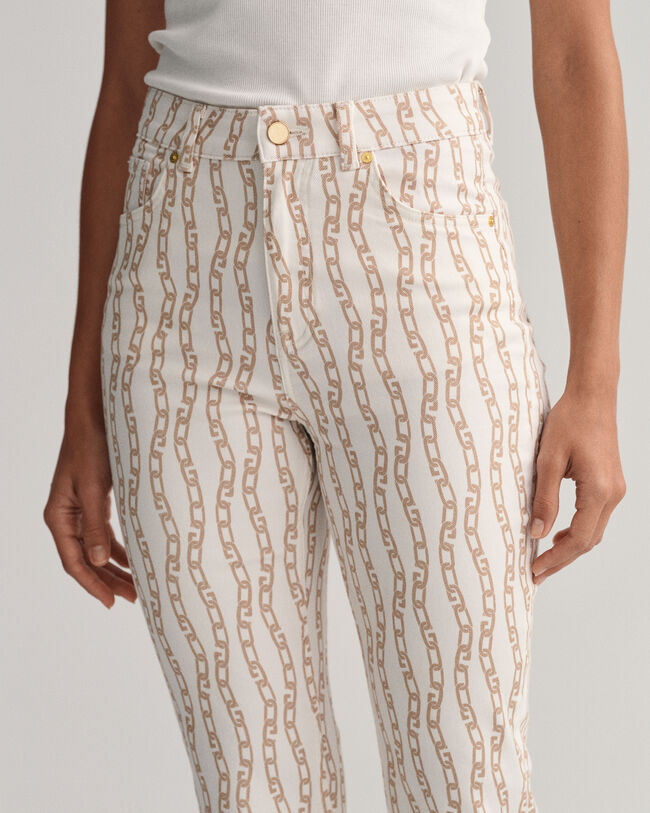 Cropped Chain Print Jeans