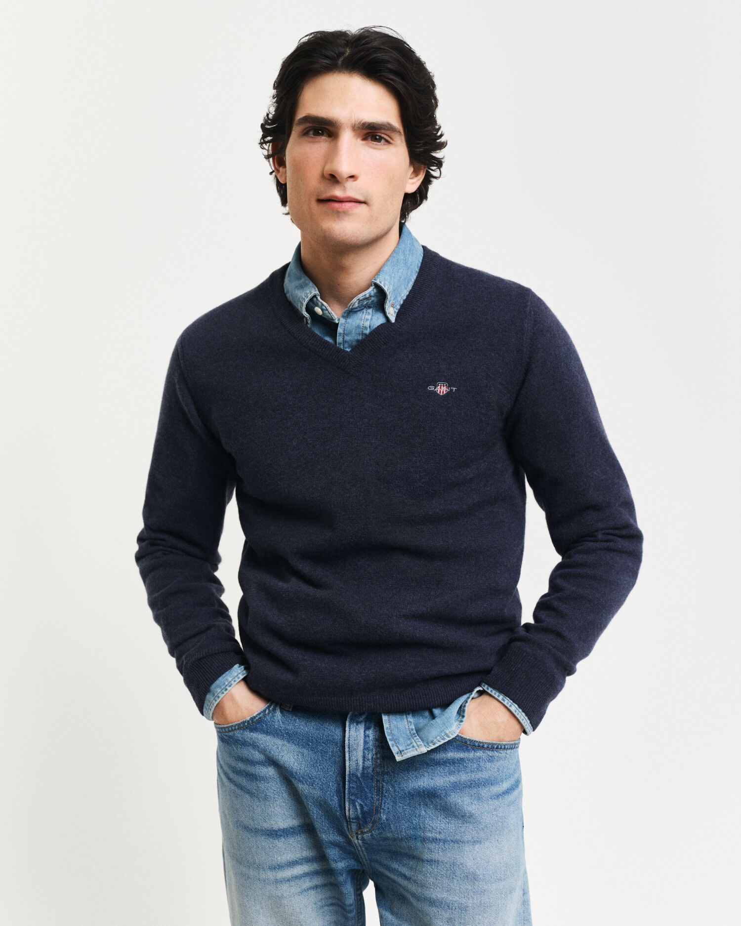 Superfine Lambswool V-Neck Sweater