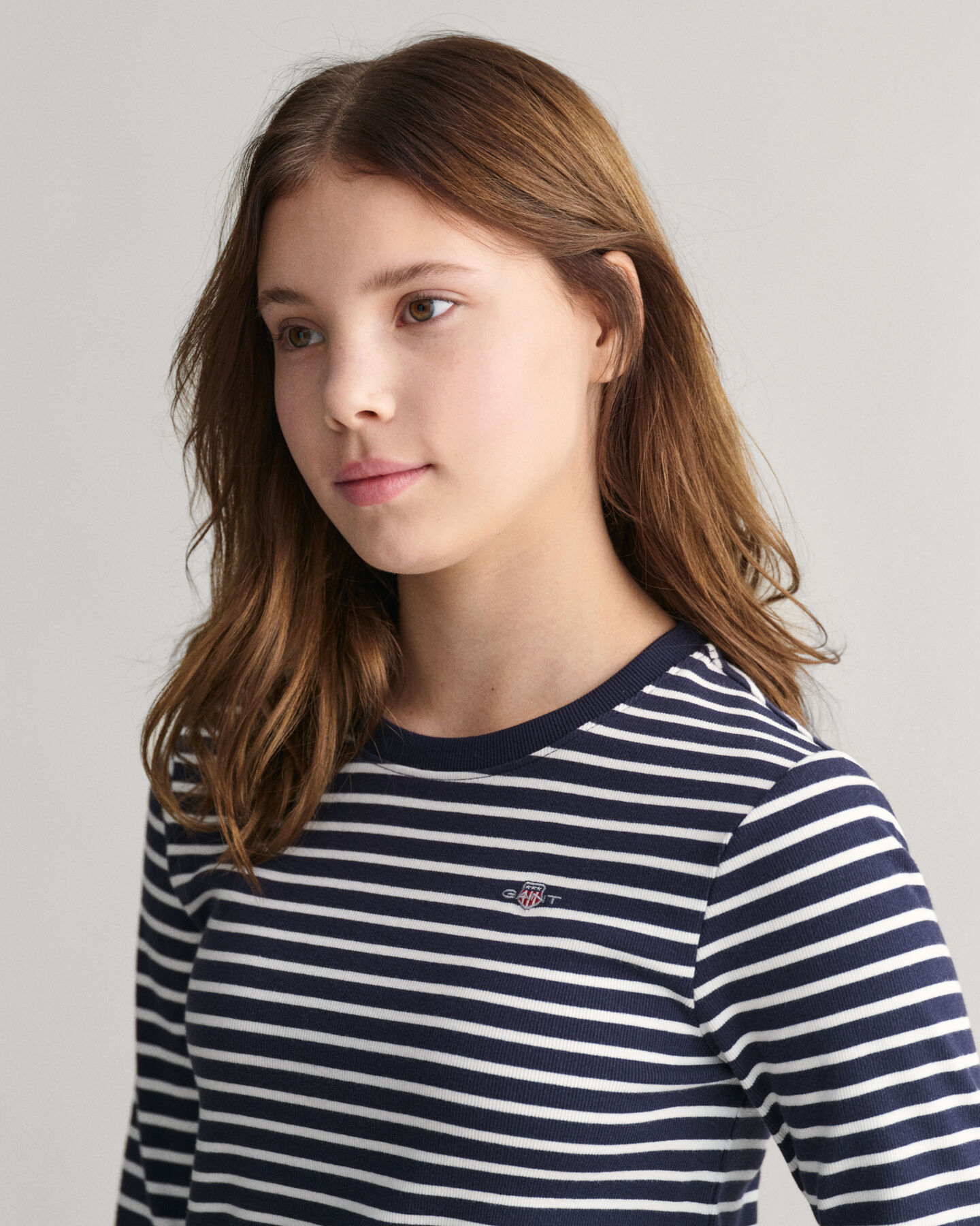 Teen Girls Shield Striped Rib Top