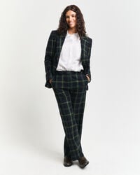 Straight Leg Checked Suit Pants