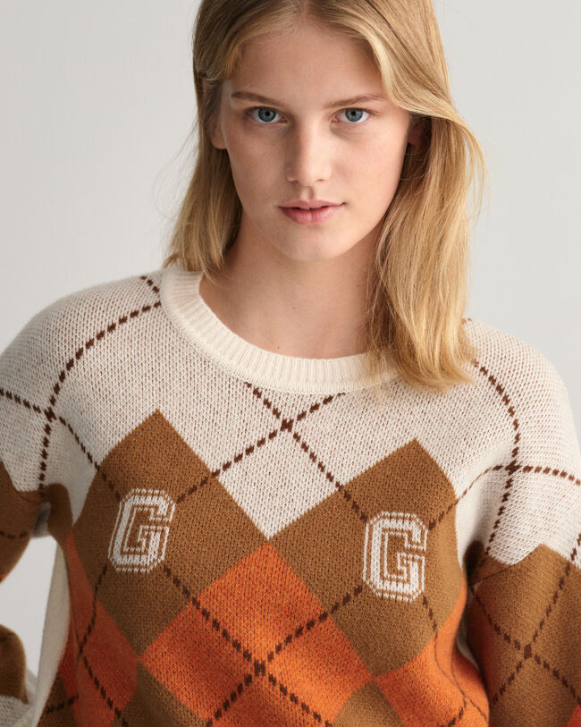 Argyle Crew Neck Sweater
