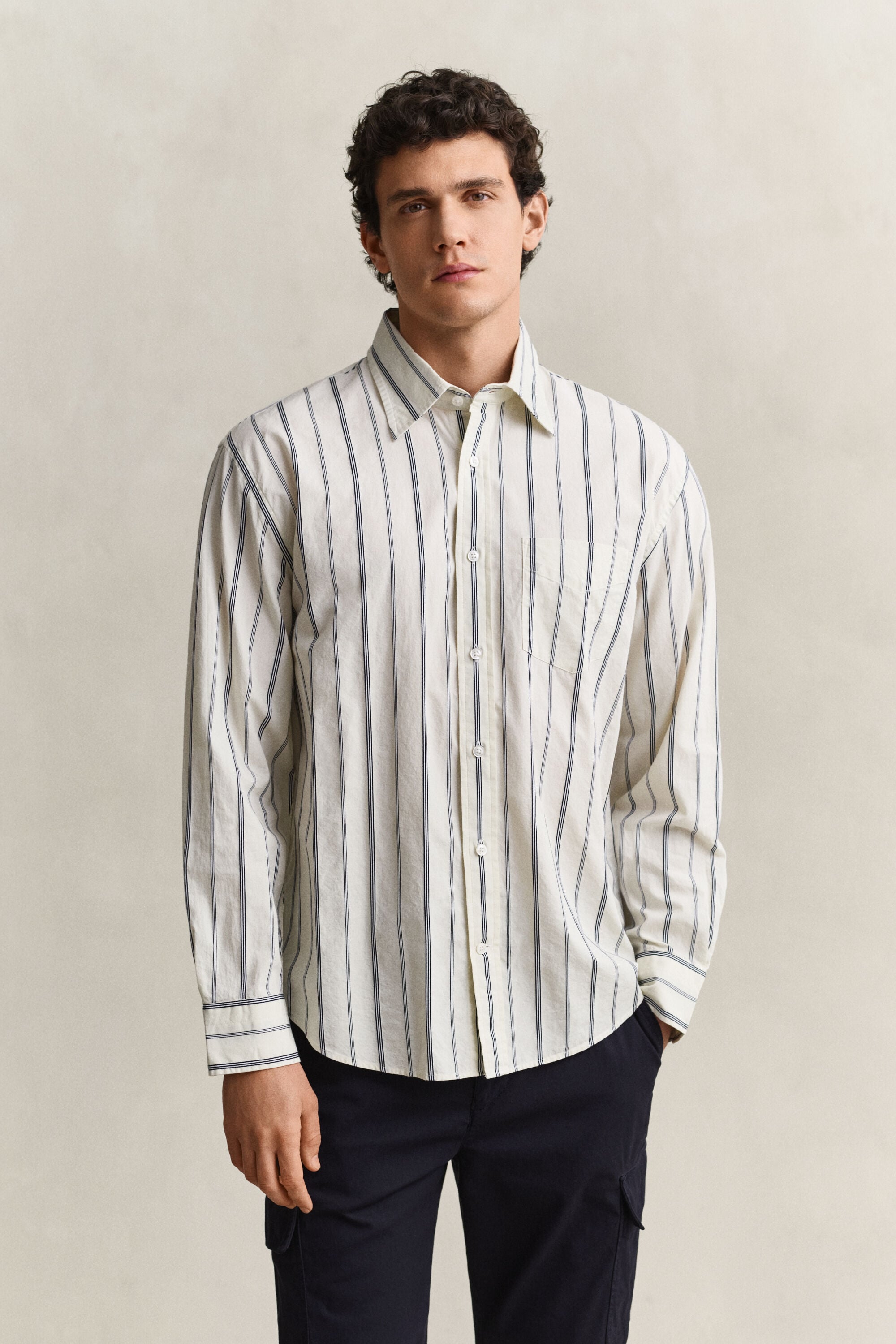 Relaxed Fit Dobby Striped Shirt