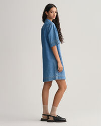 Denim Short Sleeve Shirt Dress